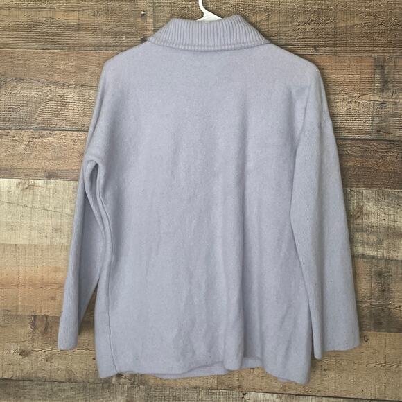 Mila Owen Wool Cashmere Turtleneck Sweater Pocket Lavender Purple Size Small - Picture 7 of 9